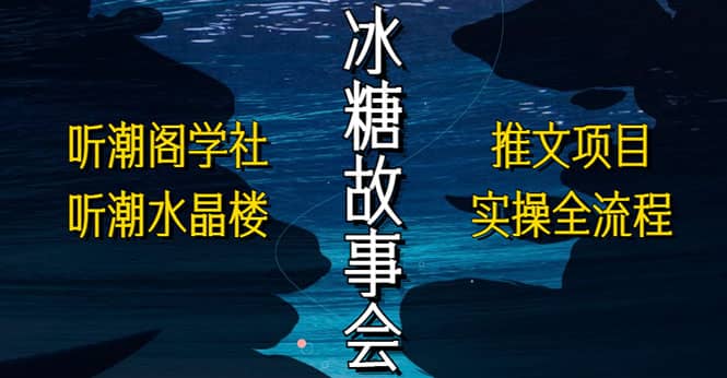 抖音冰糖故事会项目实操，小说推文项目实操全流程，简单粗暴-资源大全网