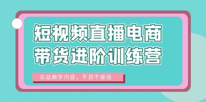 短视频直播电商带货进阶训练营：实战教学内容，干货不废话-资源大全网