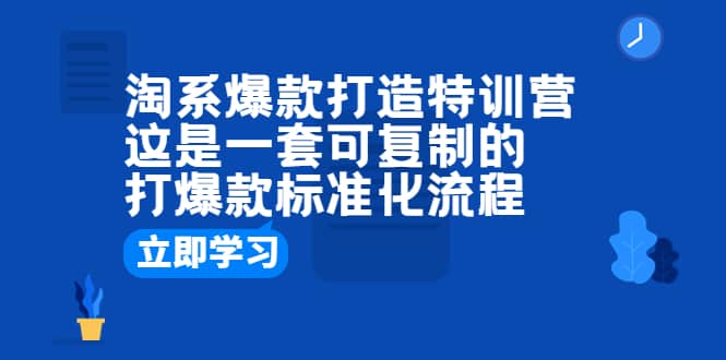 淘系爆款打造特训营：这是一套可复制的打爆款标准化流程-资源大全网