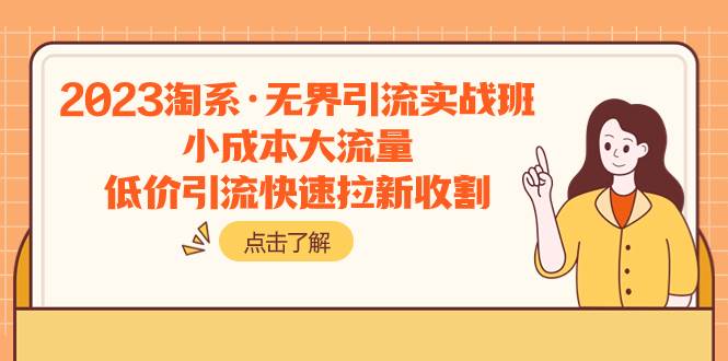 2023淘系·无界引流实战班：小成本大流量，低价引流快速拉新收割-资源大全网