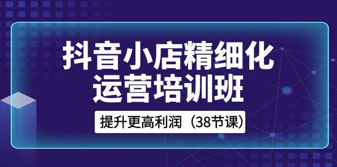 抖音小店-精细化运营培训班，提升更高利润（38节课）-资源大全网