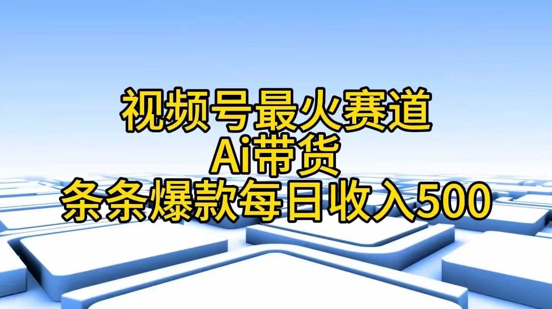 视频号最火赛道——Ai带货条条爆款每日收入500-资源大全网