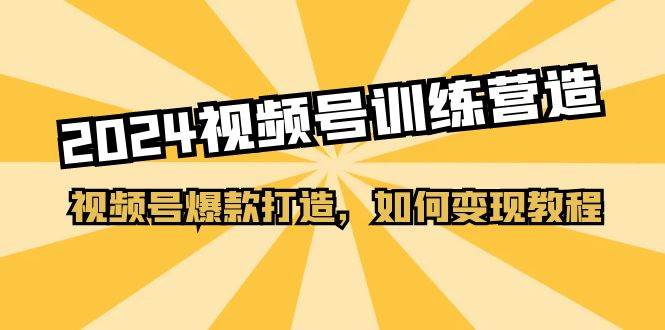 2024视频号训练营，视频号爆款打造，如何变现教程（20节课）-资源大全网