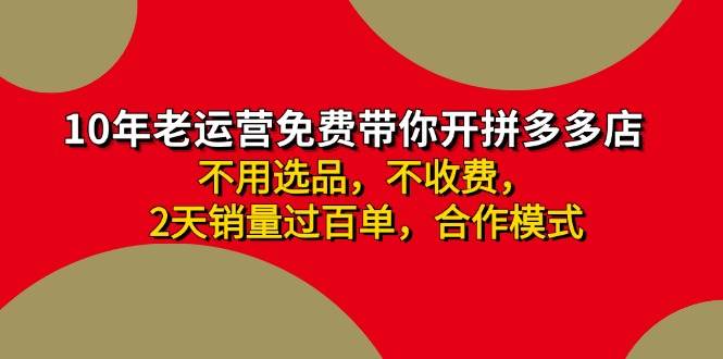 拼多多 最新合作开店日收4000+两天销量过百单，无学费、老运营代操作、…-资源大全网