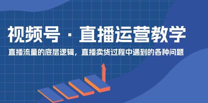 视频号 直播运营教学：直播流量的底层逻辑，直播卖货过程中遇到的各种问题-资源大全网