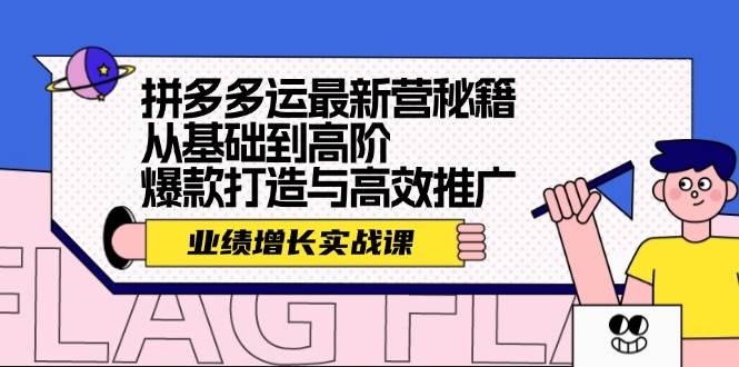 拼多多运最新营秘籍：业绩 增长实战课，从基础到高阶，爆款打造与高效推广-资源大全网