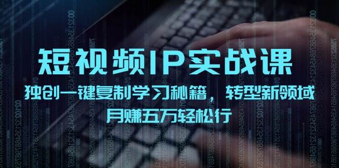 短视频 IP实战课，独创一键复制学习秘籍，转战新领域，月赚五万轻松行-资源大全网