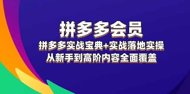 拼多多 会员，拼多多实战宝典+实战落地实操，从新手到高阶内容全面覆盖-资源大全网