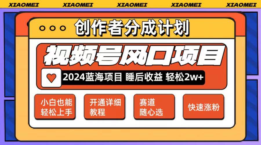 微信视频号大风口项目 轻松月入2w+ 多赛道选择，可矩阵，玩法简单轻松上手-资源大全网