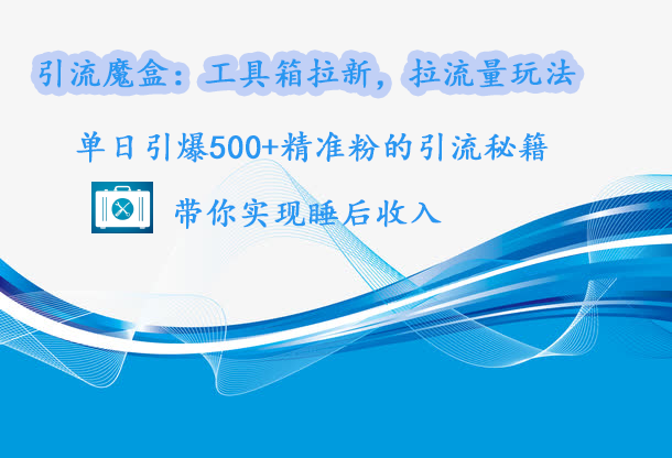 引流魔盒：工具箱拉新，拉流量玩法，单日引爆500+精准粉的引流秘籍，带你实现睡后收入-资源大全网