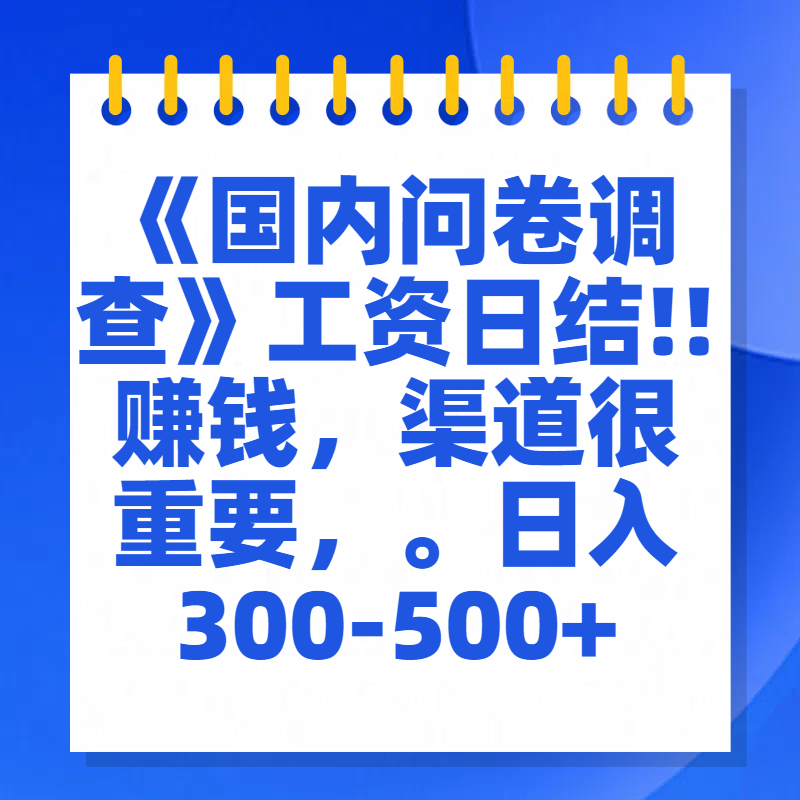 问卷调查答题，一个人在家也可以闷声发大财，小白一天2张，【揭秘】-资源大全网