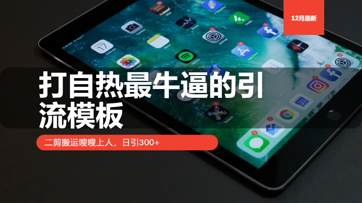 打自热最牛逼的引流模板，日引300+，二剪搬运嗖嗖上人-资源大全网